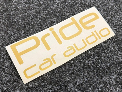 Nalepnica "Pride Car Audio" (22cm x 8cm ; Zlatna boja)