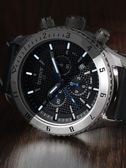 Мужские швейцарские часы Traser T5 Master Chronograph 106974(кожа)