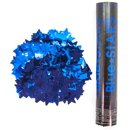 Хлопушка "Конфетти синие звезды" 30 см