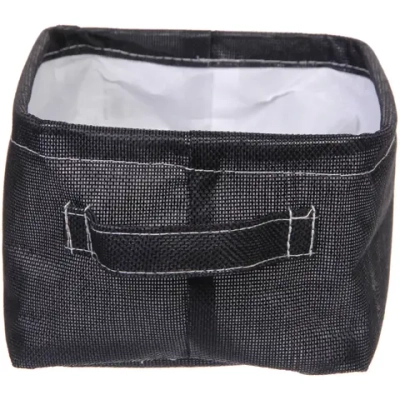 Коробка для хранения вещей с ручками «ВЕСТА», цвет черный, 20*16*12см