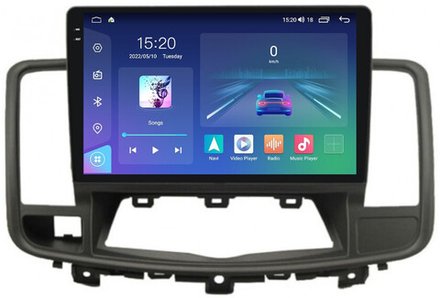 Магнитола для Nissan Teana 2008-2013 (монохром экран) - Parafar PF969LUX2U2K на Android 13, QLED+2K, ТОП процессор, 8Гб+128Гб, CarPlay, 4G SIM-слот