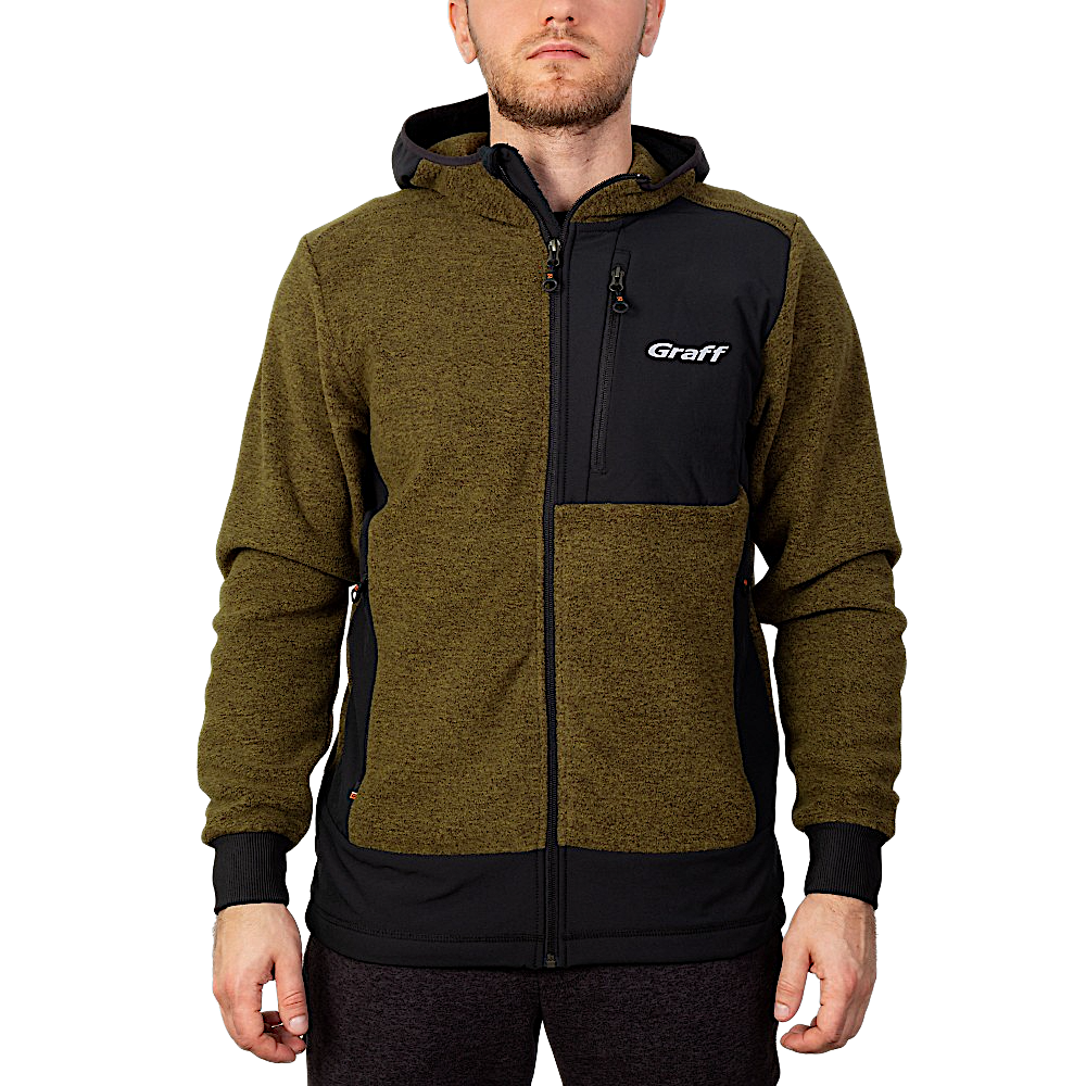 Кофта флисовый Graff 233-P-BL-13 с вставками Коричневые -