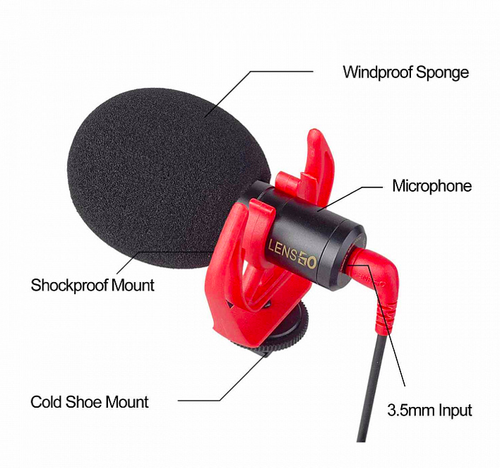 Пушка накамерная LENSGO DMM1W с ветрозащитой "собака"