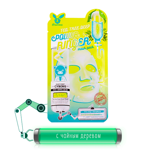 Маска для лица Elizavecca Power Ringer тканевая Чайное дерево Mask Pack Tea Tree 23 мл