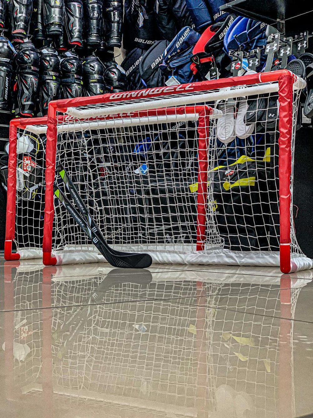 Набор для тренировок "Winnwell" (W / double PVC mini net set 32", 2 sticks & ball)