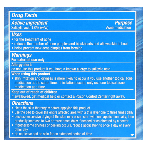 Stridex, Single-Step Acne Control, не содержащие спирта , 55 мягких салфеток, 4.21 в каждой