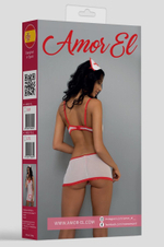 Игровой костюм сексуальной медсестрички (Размер: L-XL) (Цвет: белый с красным)