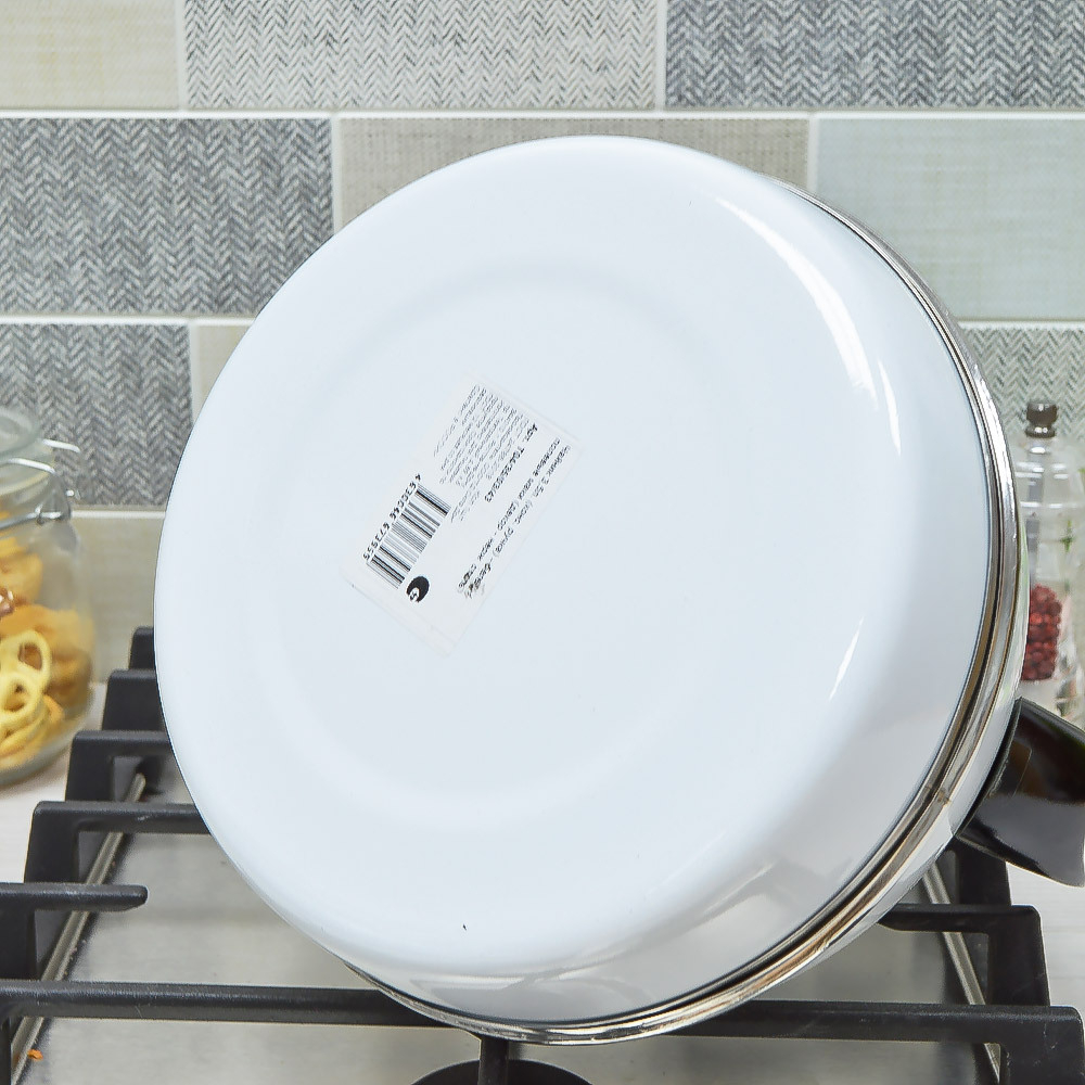 Чайник 3,5л со свистком, консольная ручка, белый "Полевые маки"