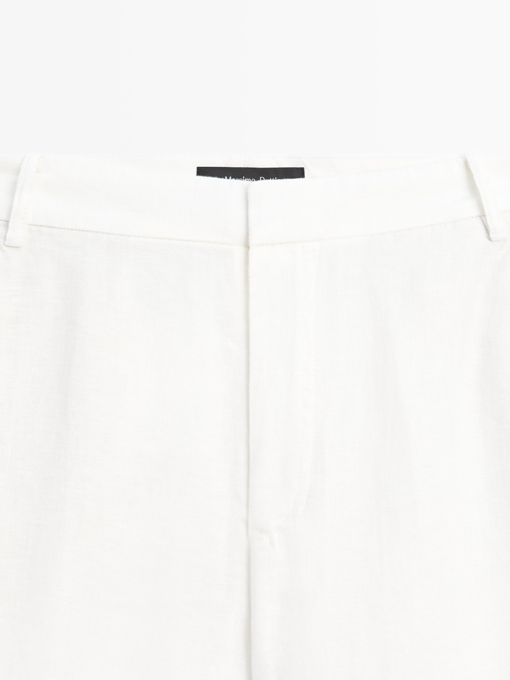 Massimo Dutti Льняные брюки морковного кроя, белый