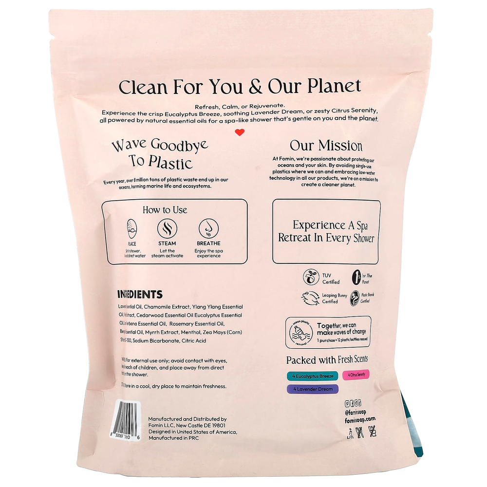 fomin, мультивитамины для душа, ассорти вкусов, 12 таблеток