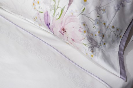 Постельное белье 1.5 спальное Garda Decor Фиори сиренево-белое