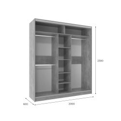 Шкаф-купе трехдверный 2000 Домашний Atelier светлый