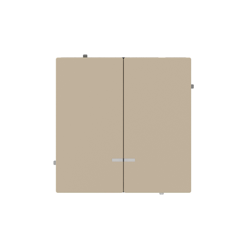 Переключатель двухклавишный с подсветкой, KANT, ванильный марципан