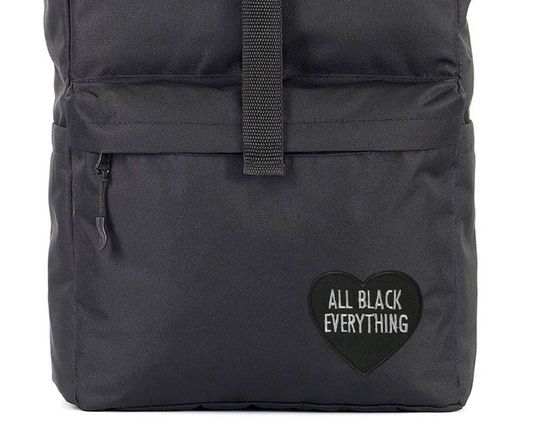 Нашивка термоаппликация на одежду и на рюкзак. All Black, Сердце, Черный