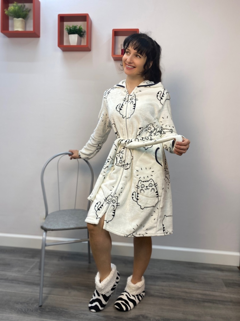 Халат женский "8126 В.Т" молния (Р 304)