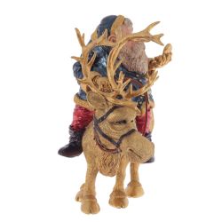 GAEM Фигурка декоративная "Дед Мороз на олене", L22 W15 H24 см