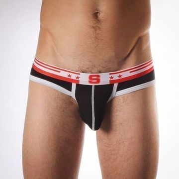 Мужские трусы слипы черные с вырезом сзади Seeinner Black