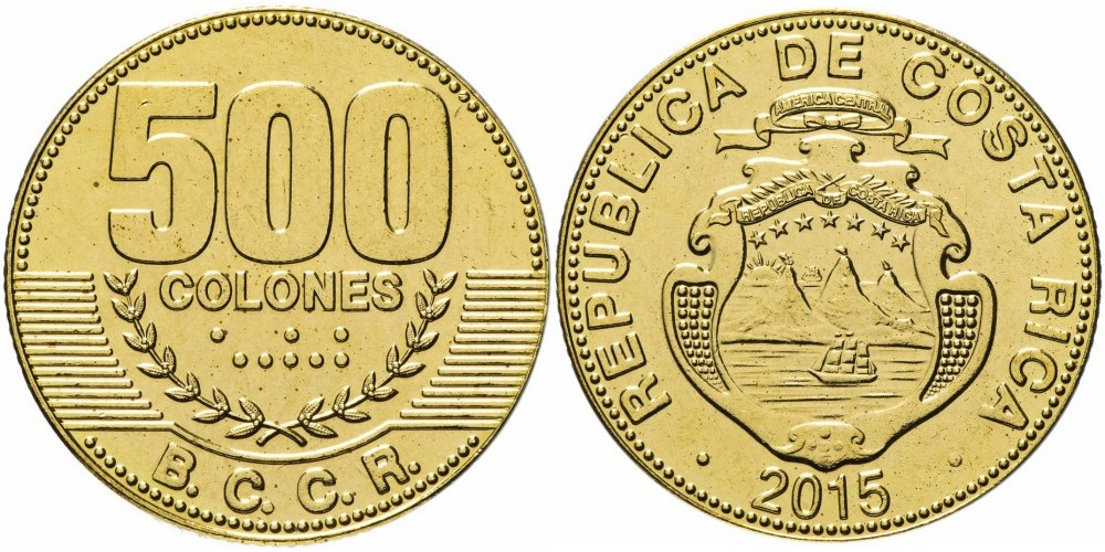 Коста-Рика 500 колонов, 2006 - 2015 Герб XF