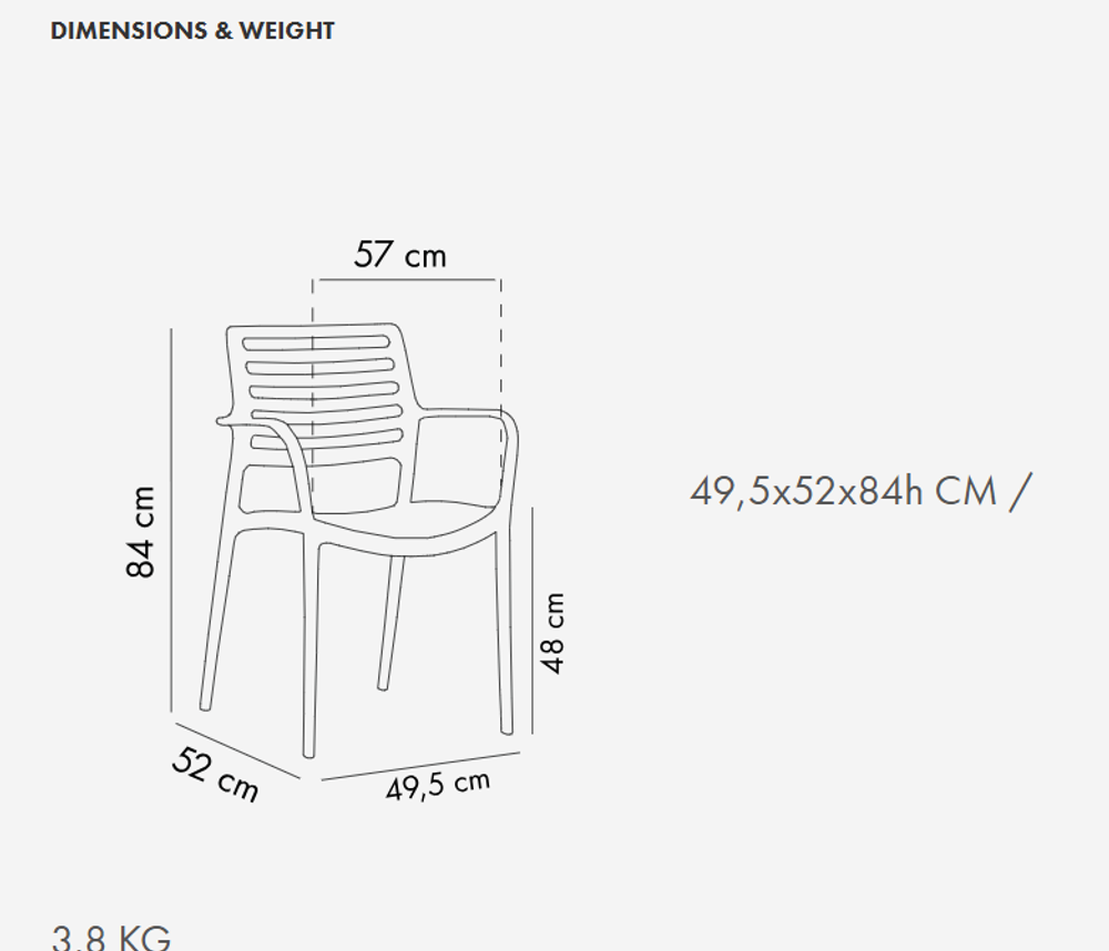 Кресло пластиковое LOUISE-XL Armchair