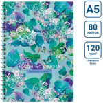 Скетчбук А5, 80л, на гребне, пл. 120гр, матовая ламинация, BG Цветение