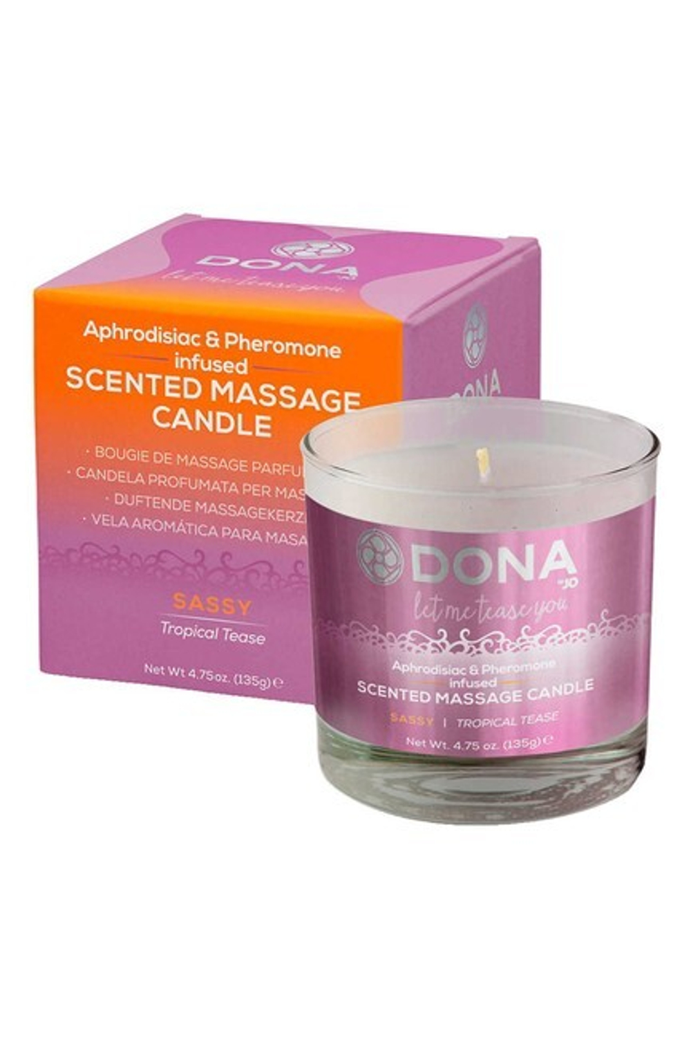 Массажная свеча Dona Scented Massage Candle Sassy Aroma Tropical Tease (Цвет: белый)