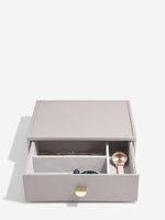 Органайзер для украшений и часов со стеклянной крышкой Stackers Classic Jewellery Box, 4 секции - White Pebble (White Pebble / серый / White Pebble / 500)