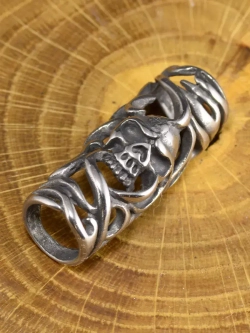 Бусина-вставка «Тёмный» из нержавеющей стали