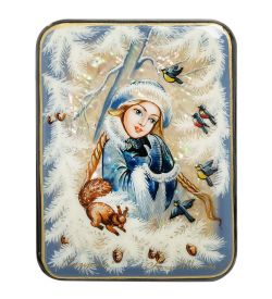 Народные промыслы ШК-55/ 71 Шкатулка «Снегурочка» авт. Маркова Т.