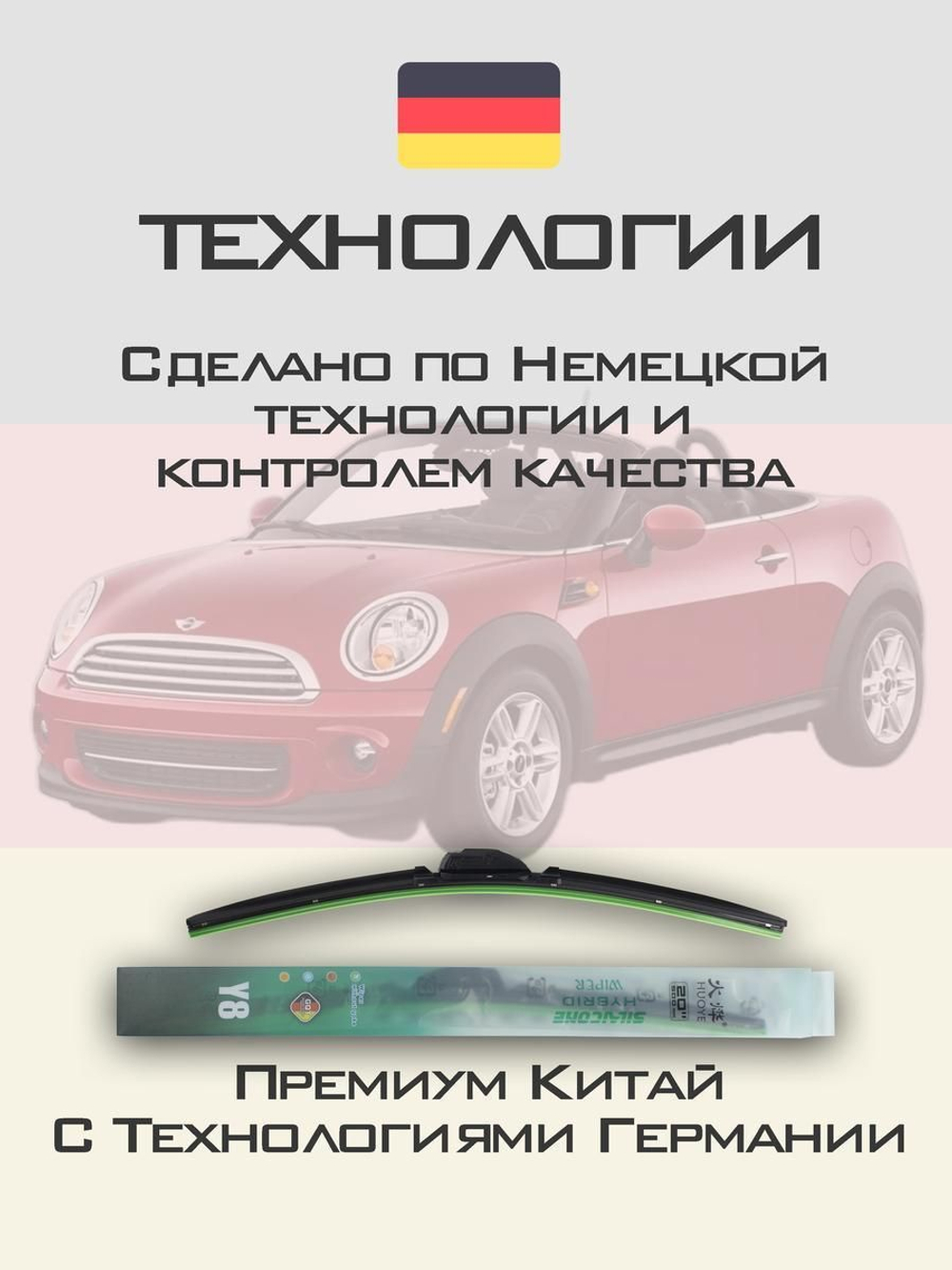 Щетки стеклоочистителя HUOYE Y8 500/525 мм на Mini Roadster | Pinch tab