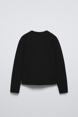 ZARA ТОП В РУБЧИК С БАНТАМИ ИЗ АТЛАСА, ЧЕРНЫЙ