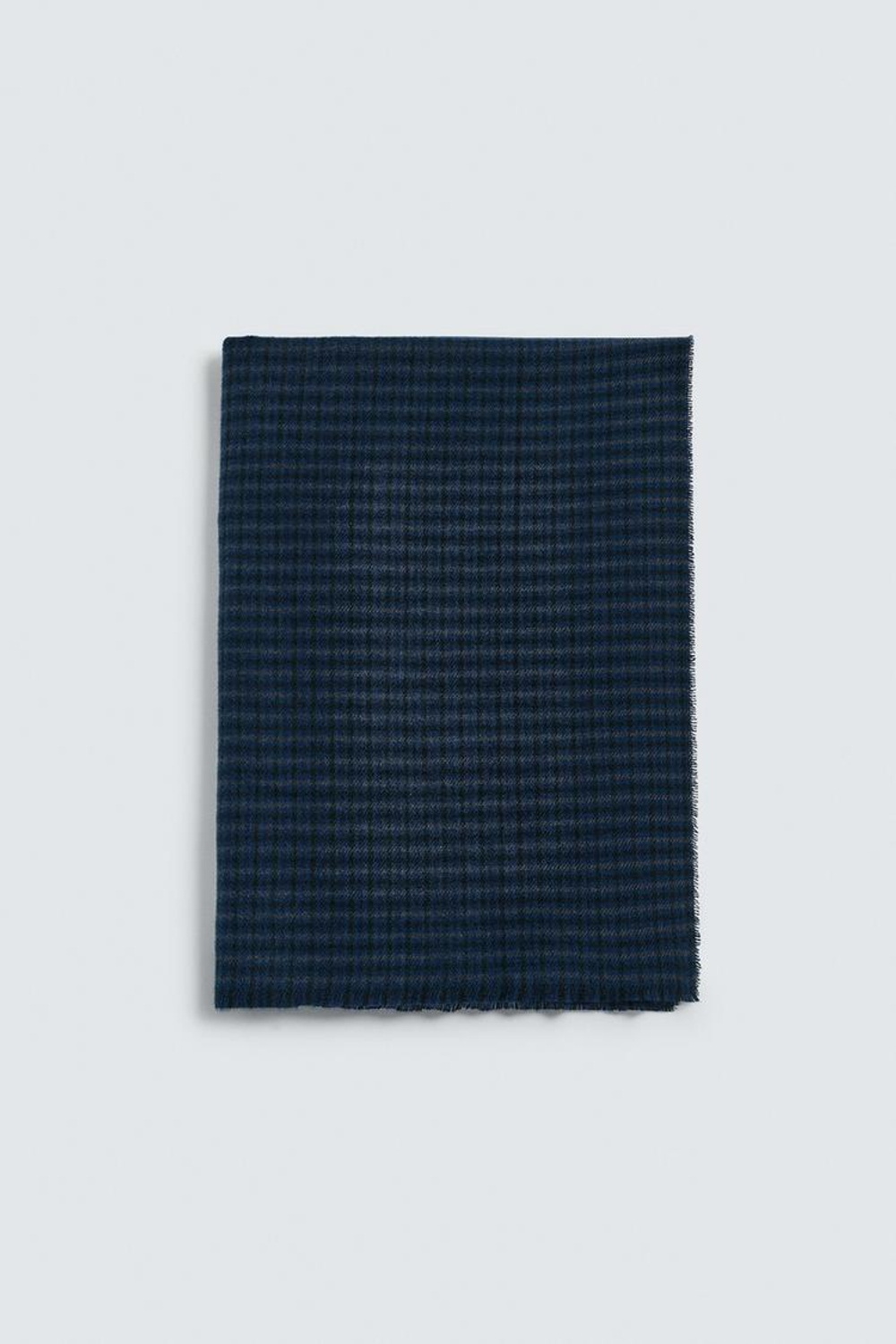 ZARA ШАРФ В КЛЕТКУ, МОРСКОЙ СИНИЙ