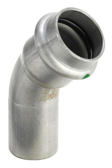 Отвод-угол пресс Viega Sanpress Inox 22 мм. Н-В 45° SC-Contur нерж. сталь (серия 2326.1) арт. 435400