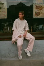 Футболка One Two Logo Moonbeam бежевая