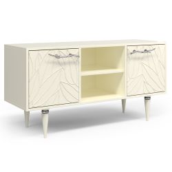 Тумба под ТВ Арт Колор leaves 117см Классик Сильвер Кремовый белый