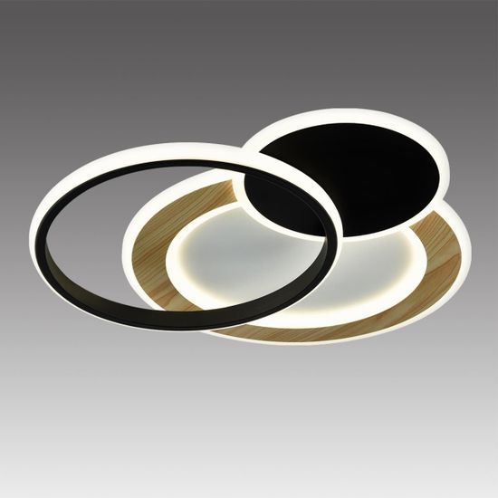 7735/80L MITRA LED SN 065 Светильник металл/акрил/белый/под дерево/черный LED 80Вт 3000-6000К 450x450 IP20 пульт ДУ PINE