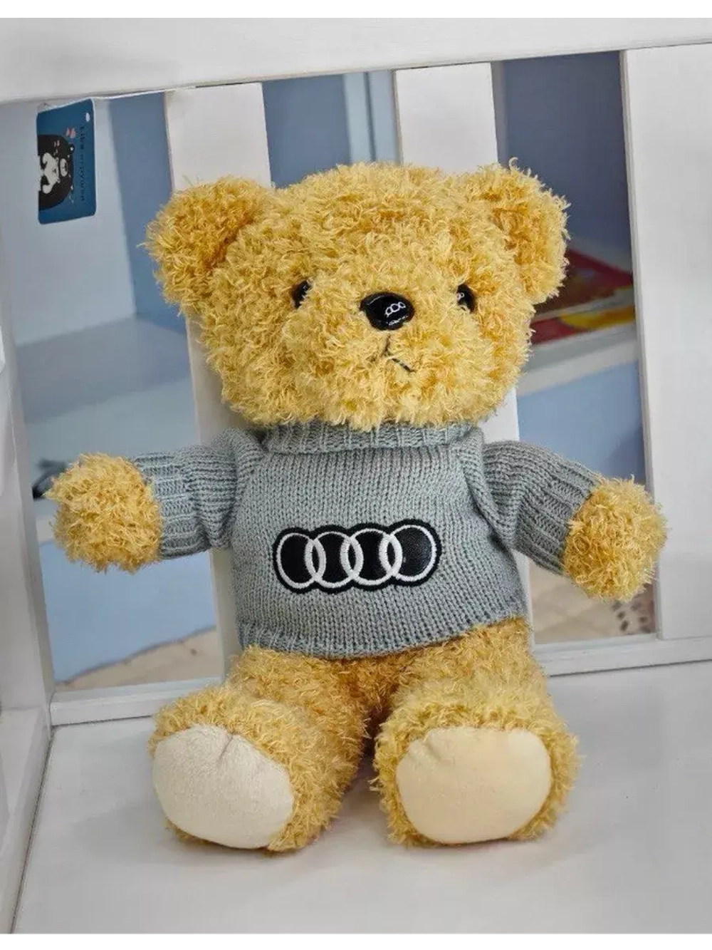 Мягкая игрушка медведь с логотипом Ауди Audi 28 см