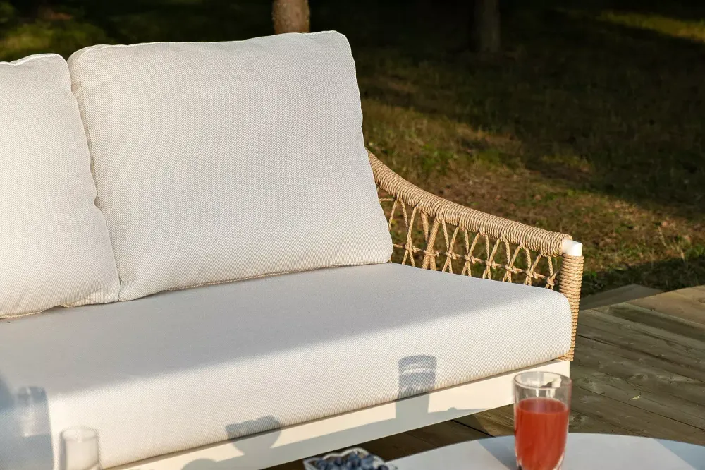 "Венеция" лаунж-зона из искусственного ротанга, цвет соломенный