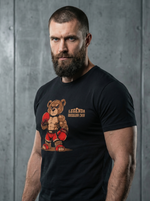 Футболка спортивная хлопковая мужская черная LEGENDA Плюшевая сила