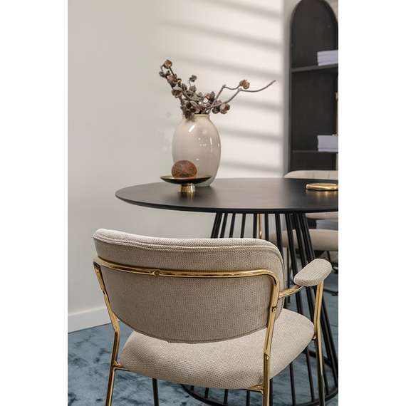 Стул Eirill Arms, серый шенилл с золотыми ножками