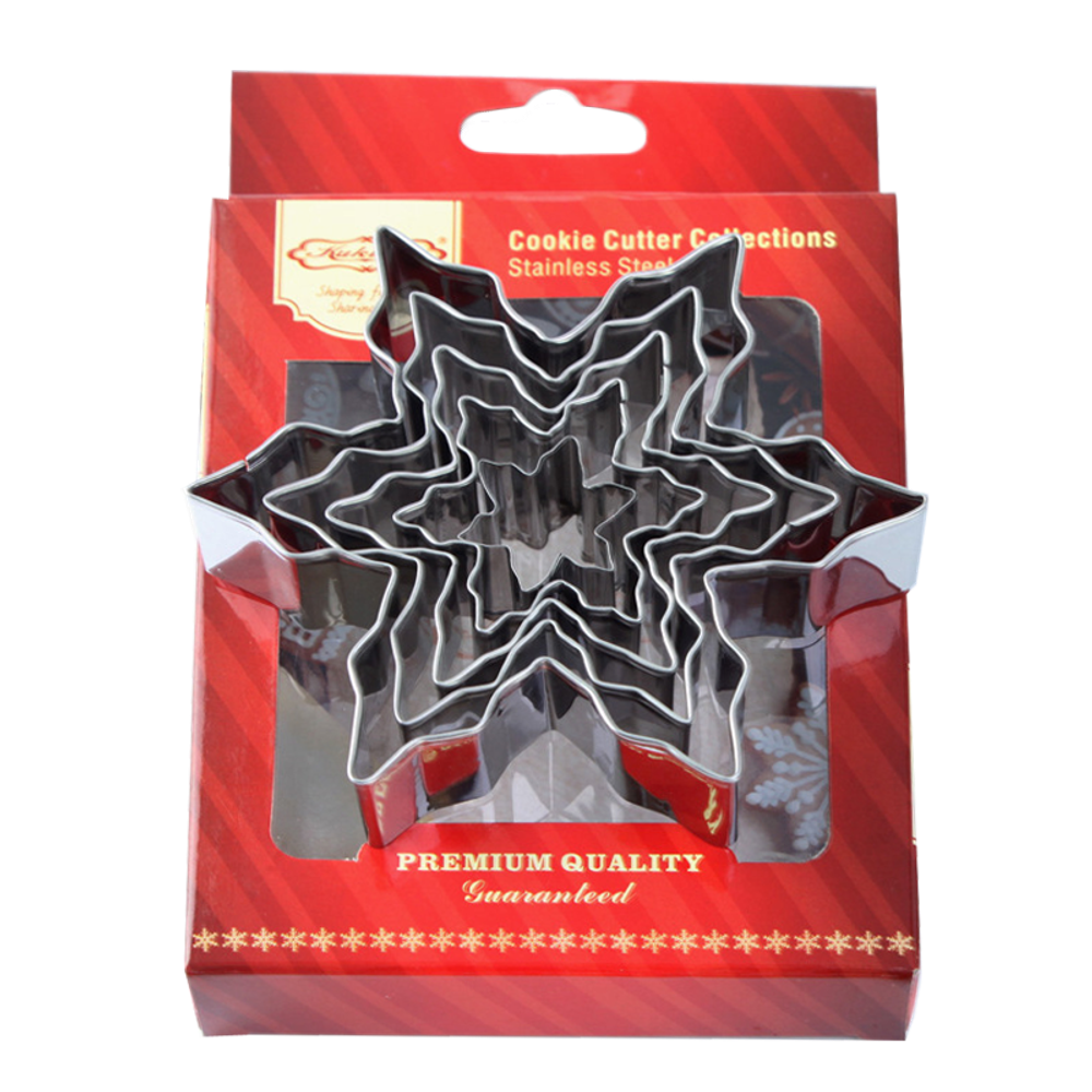 Вырубка Снежинка "Kuki-fun" 5шт, металл (Китай)