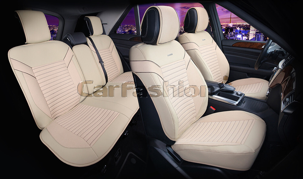 Накидки сидений МЕХ иск - Перед CarFashion (2шт) -"LAMA FRONT" 22325 - черный