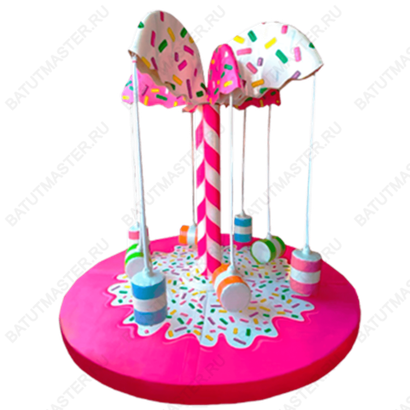 Электрическая карусель детская 4KIDS "Ураган сладостей"