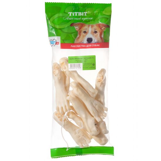 Titbit лапки кроличьи мягкая упаковка XL лакомство для собак