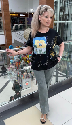 Брюки в оливковом цвете на большие размеры