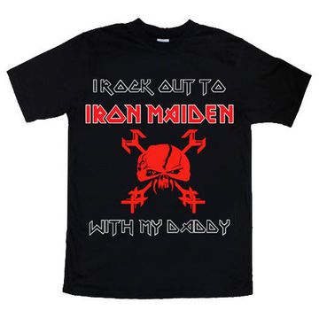 Футболка детская Iron Maiden I rock out to with my daddy