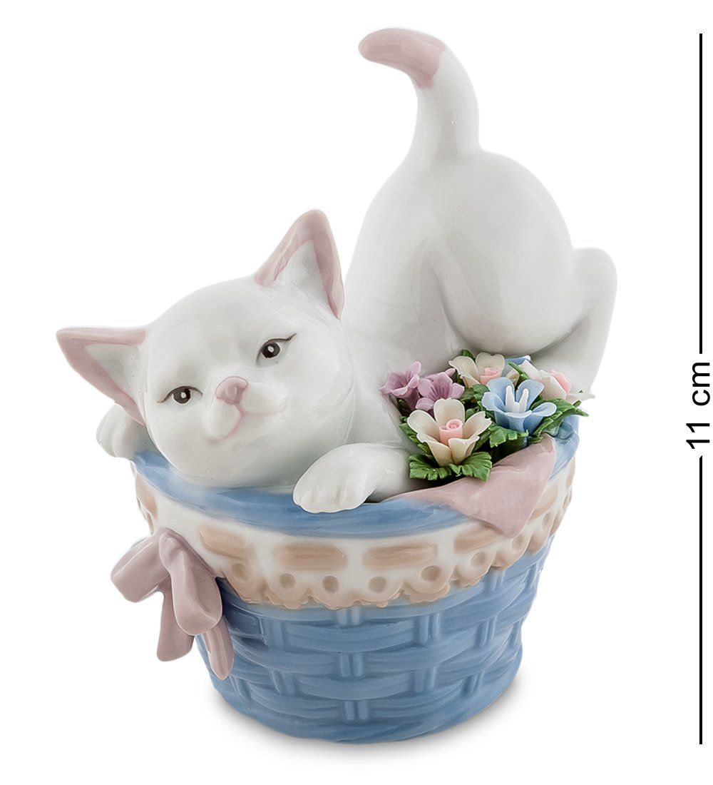 Pavone JP-31/27 Фигурка «Котенок в корзине с цветами»