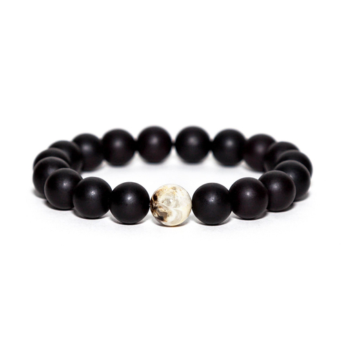 Браслет из натуральных камней мужской, бусины 10 мм. Браслет из янтаря мужской