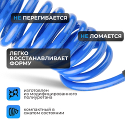 OPT-7912 Шланг пневматический спиральный с БРС, 12 м, 10*14 мм