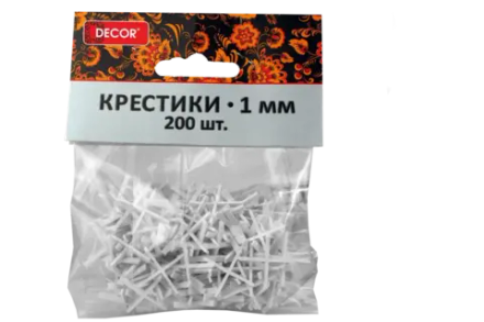 Крестики ПВХ для кафеля и плитки 1,0мм(200шт) "BEOS" DECOR 338-0010