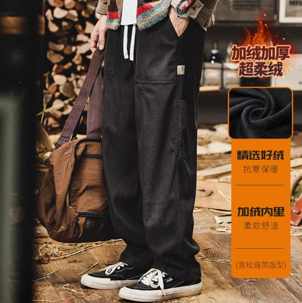Американские вельветовые брюки для мужчин свободные мужские, брюки мужские весенние и осенние прямые брюки